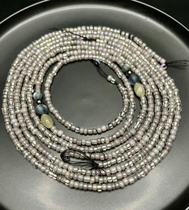 Silver Wolf Waist Beads (Tie On) Double Strand