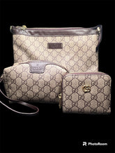 Load image into Gallery viewer, GG Classic Print Flat Crossbody w/ Makeup bag + Wallet
