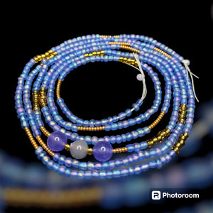 Of Lilac and Gold Waist Beads (Tie On)